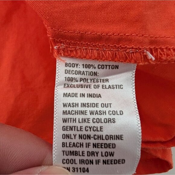 Crown & Ivy Embroidered Floral Shirt Womens Size XXL Orange Off Shoulder Boho - Picture 4 of 9